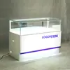 Mostrador de teléfono móvil productos de vidrio personalizados fabricante vitrina comercial gabinete de pared de madera gabinete de hierro con pintura horneada partición de rincón de joyería