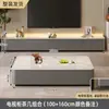 Rack de TV de Chão para Sala de Estar, Adequado para Apartamentos Pequenos, com um Toque de Luxo Leve e de Alta Qualidade, Conjunto Moderno Minimalista de Mesa de Centro e Rack de TV