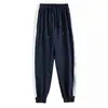 Pantalones Escolares Una Raya Hombres y Mujeres Borde Blanco Ancho Cinturilla Pierna Cerrada Pantalones Deportivos Escuela Secundaria Preparatoria Estudiantes Cinturilla Tobillo Atado Pantalones de Uniforme Escolar
