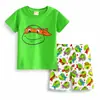 Ropa de Casa Manga Corta para Niños con Historia de Aviones Traje de Verano para Niños Traje para Aire Acondicionado Pijama de Dibujos Animados C04
