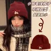 Lindo Gorro de Lana Tejido Bordado con Cachorro para Mujer 2025 Nuevo Otoño e Invierno Pequeño Versátil Que Muestra el Rostro Gorro para Circunferencia de Cabeza Grande