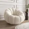Sofá Preguiçoso Cor Creme para Apartamentos Pequenos, Cadeira de Lazer Tatami, Cadeira Única de Abóbora da Moda