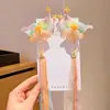 Nuevo Estilo Antiguo Adorno para el Cabello Accesorios de Pasador de Pelo Hanfu para Niños con Flor de Cinta Pasador de Pelo Niña Pasador de Pelo con Borla de Mariposa