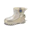 Botas de Nieve de Invierno para Niños Niños y Niñas Acolchadas de Felpa Gruesa Cálidas Botas de Algodón Exterior con Garras de Acero Botas Cortas Zapatos Grandes de Algodón del Noreste