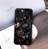 Estilo Pintura a Óleo Vintage Rosa Escuro Capa de Celular iPhone 16 Capa Protetora de Vidro Apple 17 14pm Popular na Europa e América