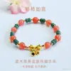Pulsera de Jade Natural Grado A de Guan Yu con Cuentas Azules de Abaco y Vainas de Loto Joyería Venta al por Mayor en Vivo S5052703