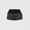 Verão 2026 Novo Estilo Americano Transfronteiriço Menina Popular Shorts Esportivos de Contraste Listrado Cintura Média Feminino Personalizado Nota Musical Atacado