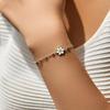MODIAN MODIAN Pulsera de Plata de Ley S925 Pequeña Fresca Alto Sentido Margarita Pequeña Cruz Completa Diamante Perla Ligera Femenina