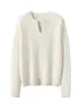 Nuevo Suéter de Punto 100% Cachemira Otoño e Invierno Cuello Tijera Manga Larga para Mujer Jacquard Color Sólido Cálido Jersey Base
