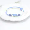 Pulsera de Hilo de Milán Tejida a Mano con Nudo de Diamante Estilo Pareja Pulsera Ajustable para Estudiantes Hombres y Mujeres