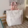 Mochila estilo japonês para menina doce, cor branca leitosa com estampa de estrelas, design tie-dye suave, perfeita para passeios diários e compras