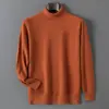 Suéter de Cuello Alto Nuevo para Hombre Otoño e Invierno Andy Terciopelo Tejido Pulóver Manga Larga Casual Capa Base Talla Grande Transfronterizo