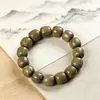 Drenaje plano en vivo cuentas antiguas colección al por mayor sándalo púrpura peral amarillo sándalo verde texto juego pulsera de círculo único
