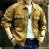 Chaqueta de Mezclilla Americana Retro para Hombre Chaqueta de Trabajo de Chico Duro Guapa Otoño e Invierno Holgada Caza Marca de Moda Chaqueta de Mezclilla