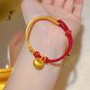 Jin Yan Jin Dian Mismo Estilo Sha Jin Xiao Pang Fu Jin Tuo Tuo Cuerda Roja Media Pulsera Personalidad de Mujer Guofeng Pulsera de Mano Tejida