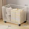 Cesta de almacenamiento para bicicleta de equilibrio con ruedas, organizador de juguetes de hierro móvil de gran capacidad para niños, cesta de almacenamiento para sala de estar del hogar