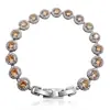 Pulsera redonda de cobre con incrustaciones de circonio, superventas transfronteriza, joyería de moda simple y versátil, perfecta como regalo de cumpleaños para una mejor amiga