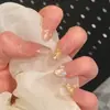 Parches de Manicura Hechos a Mano para Otoño e Invierno, Uñas Postizas, Uñas Largas, Blanqueamiento 10 Piezas de Uñas Portátiles Ojo de Gato de Cristal, Gama Alta