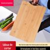 Painel de Tábua de Corte de Bambu Tábua de Faca Bambu Alpino Tábua Pegajosa de Bambu Tábua de Corte Doméstica à Prova de Mofo Tábua de Corte Quadrada Suplemento Alimentar Infantil Fruta