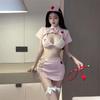 Enfermera Sexi Sexo Deseo Puro Divertido Ropa Interior Expuesta Ropa de Mujer Hueco Ultra Corto Lindo Sirvienta Pijama Cama Gratis