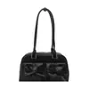 Bolso tipo Boston brillante más vendido transfronterizo, bolso de hombro estilo motocicleta retro, bolsa de mano de gran capacidad con un lazo, para mujer