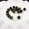 Mantra de seis caracteres contas espalhadas ágata preta sintética contas para pulseira DIY contas com contas contas de vidro contas 8-14mm/ornamentos