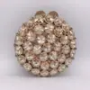 Bolsa de Noite com Cristais Transfronteiriços Cuidadosamente Selecionada, Clutch Redonda com Diamantes, Bolsa Feminina para Banquete de Socialites Europeias e Americanas, Clutch de Pedras