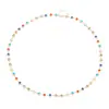 Moda Cruzada Europeia e Americana Ins Colar Longo Coração Colorido Pingado a Óleo, Corrente de Metal Estilo Cool Colar de Cristal
