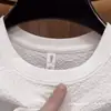 Versión Europea de Lujo Accesible para Hombre Casual de Negocios Cuello Redondo Color Sólido Manga Corta Moda Verano 2024 Versátil Media Manga Transpirable Camiseta