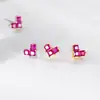 Brincos de Prata Esterlina S925 Nalan Estilo K Simples Elegante Doce Design de Nicho Coração com Diamante Rosa M02673