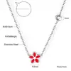 Collar Transfronterizo de Joyería con Goteo de Aceite Flor de Margarita Pequeña Corona Dulce Colgante de Mariposa Cadena para Clavícula Collar de Acero Inoxidable para Mujer
