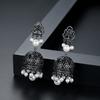 Pendientes de perlas indias Jinse, pendientes de cobre, cristal, circonita y perla, joyería vintage de palacio transfronterizo, venta al por mayor para mujeres