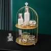 Prateleira de Armazenamento de Cosméticos Estilo Ins de Ferro Nórdico, Decoração Criativa de Suporte de Exibição para Mesa de Maquiagem do Quarto