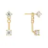 Pendientes de doble uso estilo francés con pedrería para mujer, Accesorios para orejas de alta gama de plata de ley, Nuevos pendientes de botón populares 2026 versátiles y elegantes