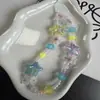 Corrente para Celular com Pingente de Câmera CCD, Pulseira Colorida Estilo Ins com Sino de Vento Flor para Meninas, Acessório Curto de Corrente de Contas Feito à Mão