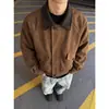 Otoño 2026 Nuevo Chaqueta Abrigo de Cuero PU Tie-dye Bloque de Color Retro para Hombre Marca de Tendencia Superior para Hombre