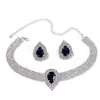 Collar de Lujo Europeo y Americano de Múltiples Capas con Pedrería Geométrica, Aretes, Collar de Cristal Colorido Grande con Gota de Agua, Collar de Moda Exagerado