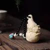Pieza de Mano de Calabaza Tallada de Dragón de Madera de Águila con Múltiples Niños y Bendiciones, Colgante de Talla de Madera para Colgar o Juego Portátil, Adorno Artesanal