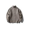 Cardigan de Tricô Neoism Estilo Japonês Retrô Gola Alta com Zíper Parcial Slim para Casal Outono e Inverno My2538