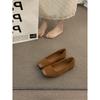 Sapatos de damasco com temperamento francês, sapatos de fada, primavera e outono de 2025, novos sapatos de verão suaves estilo Chanel, sapatos de leite para a noite