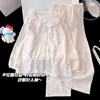 Pijama Dulce de Algodón Nube para Niñas, Nuevo Estilo Primavera/Otoño, Manga Larga, Cuello de Solapa, Se Puede Usar Afuera, Ropa de Casa de Dibujos Animados, Conjunto de Dos Piezas