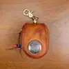 Bolsa Retro para Llaves de Coche de Cuero de Vaca de Primera Capa Frotada a Mano para Hombre, Colgante Llavero para Llaves de Casa de Cuero Genuino