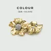 Botões Metálicos de Flor com Cravação de Diamantes, Botões Decorativos para Casaco de Visão, Botões Versáteis Irregulares de Flor de Cinco Pétalas para Blazers