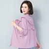 Roupas Femininas de Proteção Solar em Seda Gelo Roupas Femininas de Verão Finas 2025 Novas Mãe de Meia-Idade Soltas Casuais Jaqueta de Roupa de Proteção Solar
