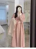Elegante Casaco de Lã para Mulheres, Novo Sobretudo de Lã Outono e Inverno 2024, Trench Coat Petite, Estilo Hepburn, Estilo Coreano