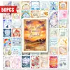 Compra directa transfronteriza de 50 pegatinas de texto inspirador de poesía vintage para decoración de diario artístico, pegatinas impermeables para cuaderno