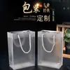 Bolsa de mano personalizada de plástico PP mate en stock al por mayor transparente para publicidad regalo personalización de bolsa de mano PP