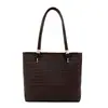 Bolsa de ombro com padrão trançado retrô para mulheres, bolsa de mão casual simples e texturizada, bolsa tote versátil de grande capacidade