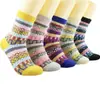 Calcetines de Estilo Étnico para Mujer de Media Pantorrilla para Otoño e Invierno, Calcetines Largos Jacquard Retro, Calcetines Holgados Multicolores con Textura