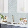 Elegantes Pegatinas de Pared Estéreo Autoadhesivas Pequeñas Azules Frescas Anti-Manchas de Aceite Decoración del Hogar Cocina Baño Balcón Pegatinas